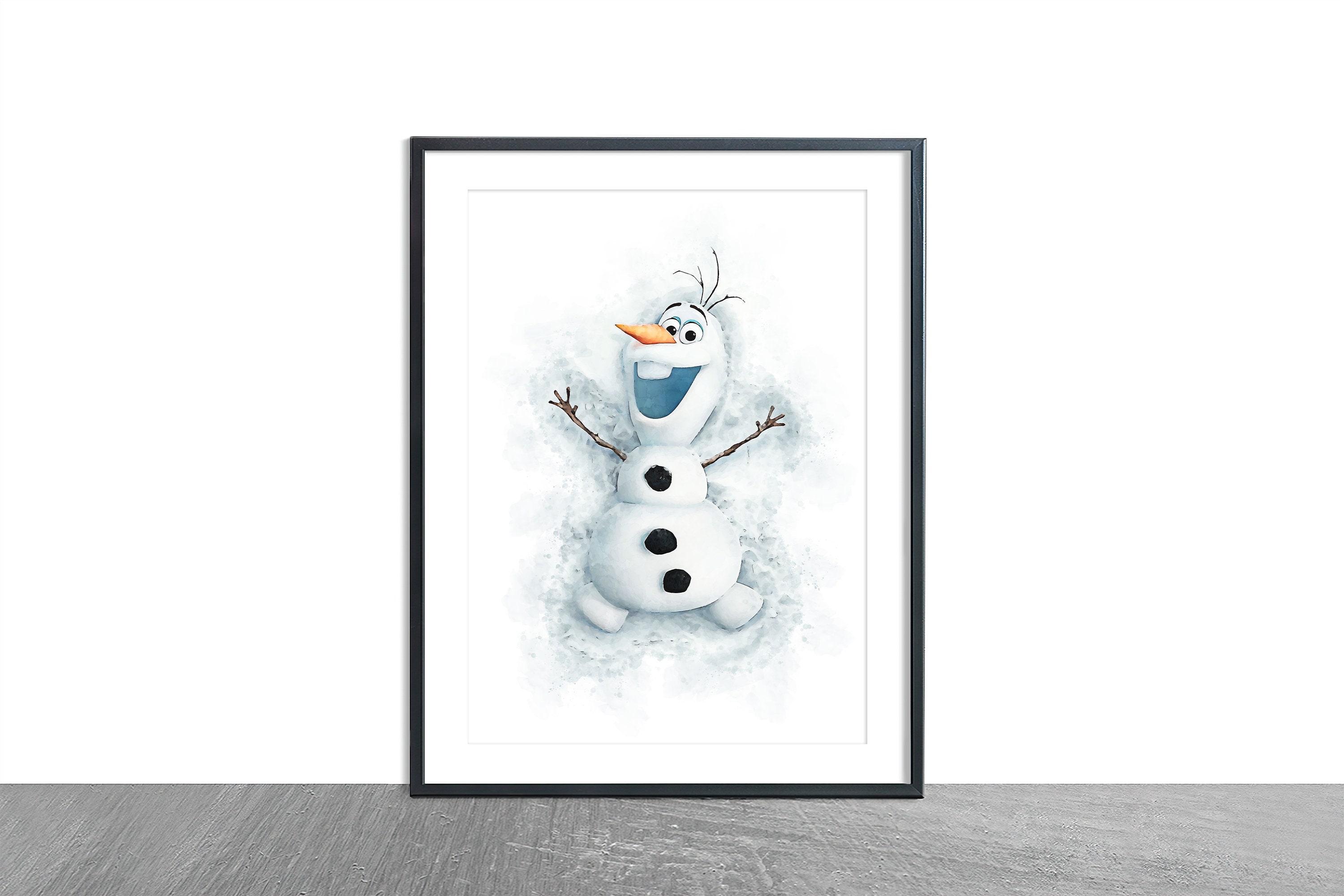 Disney Frozen Olaf Watercolour Effect Wall Art Print Decor - Etsy