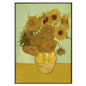 Van Gogh Sunflowers Print – Vintage Floral Wall Art – Botanical Fine Art Poster for Home Deco