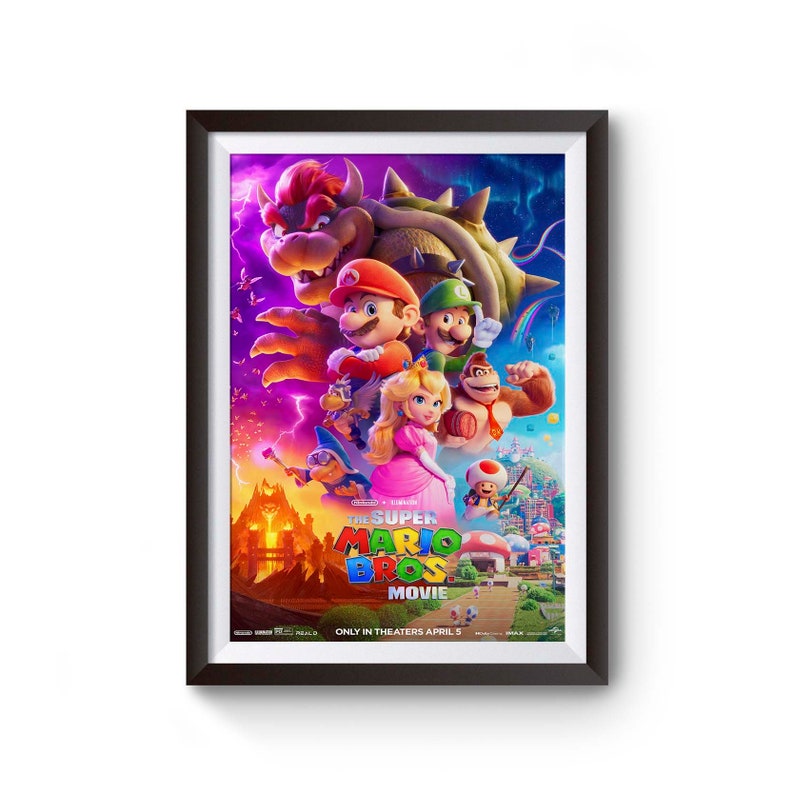 The Super Mario Bros Movie Poster Wall Art Print, Film Poster Print