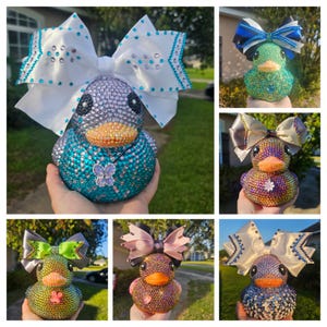 Custom Order Extra Large 6&quot; Rhinestone Cheer Rubber Duck, Jeep Dashboard Duck, Lucky Duck, Good Luck Duck, Bling Rubber Ducky
