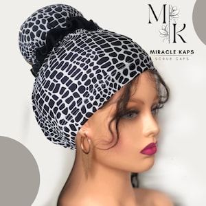 High Bun Scrub Cap, Stretchy Surgical Cap  with Scrunchies, MiracleKaps