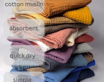 Double Gauze Muslin Kitchen Towel: Absorbent Thin Cotton Tea Towel (17x25)