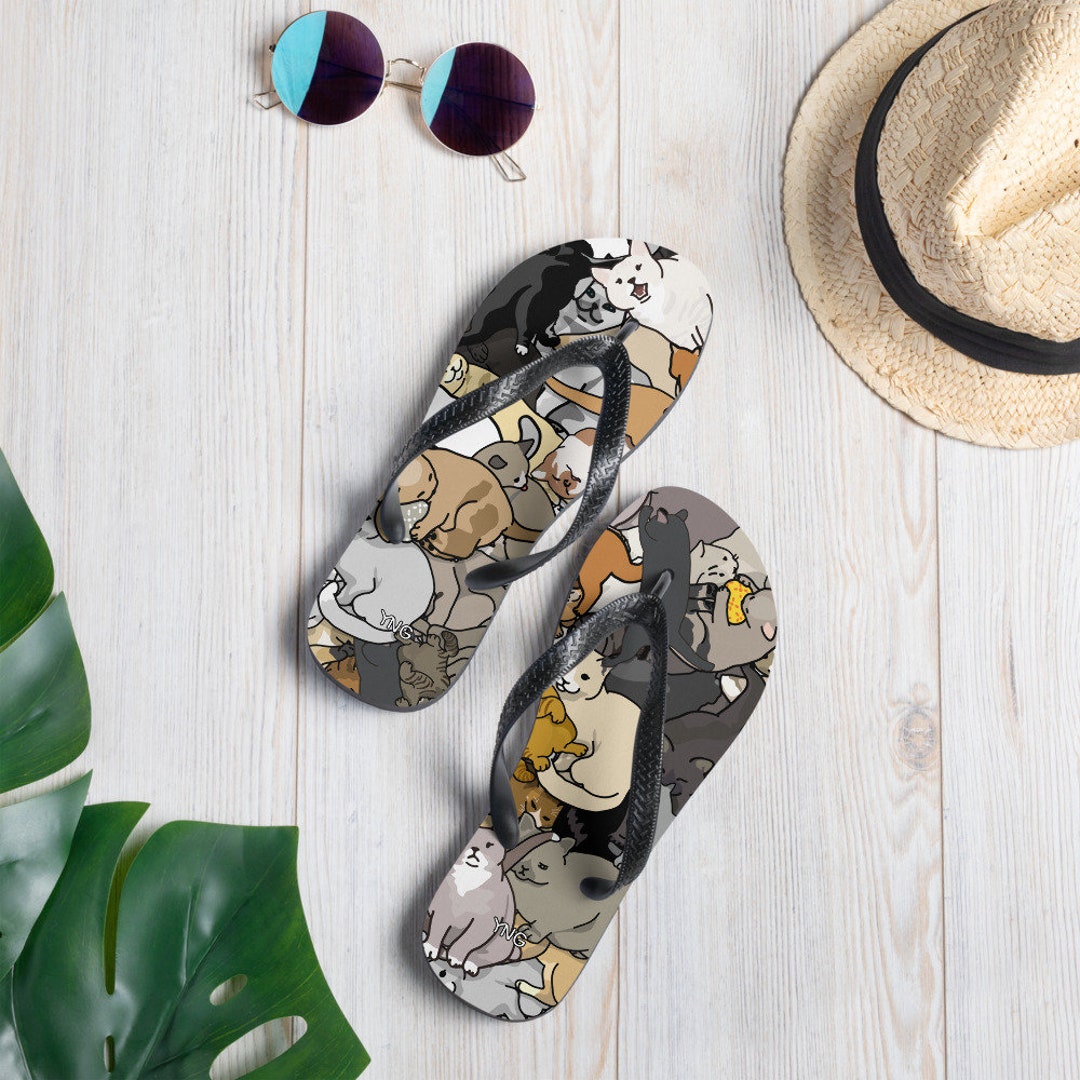 Sublimation Flip Flops Bunch of Cats Flip Flops Cute Cat Flip Flops Cat