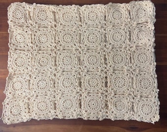 Set of 5 Handmade “Granny Square” Crocheted Rectangular Placemats