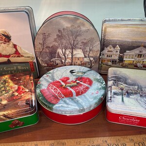 Various Collectible Christmas Tins
