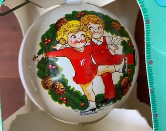 1983 Precious Moments Keepsake Glass Christmas Ornament Campbell Soup Kids