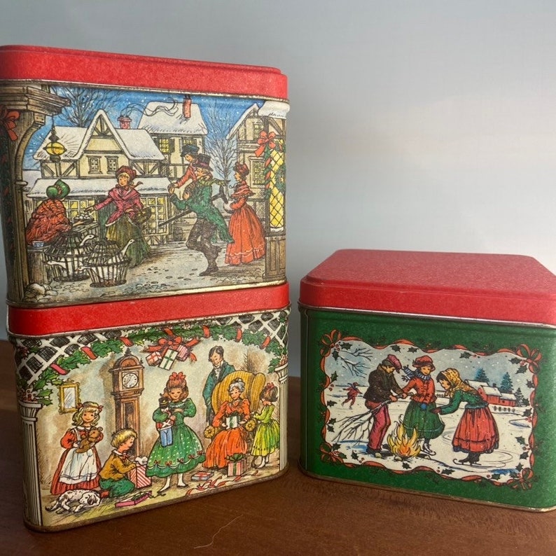 Collection of Potpourri Press 1980s Christmas Metal Tins Etsy