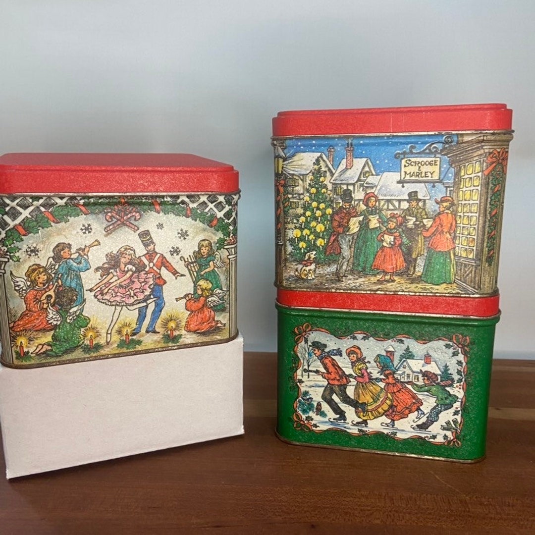 Collection of Potpourri Press 1980s Christmas Metal Tins Etsy