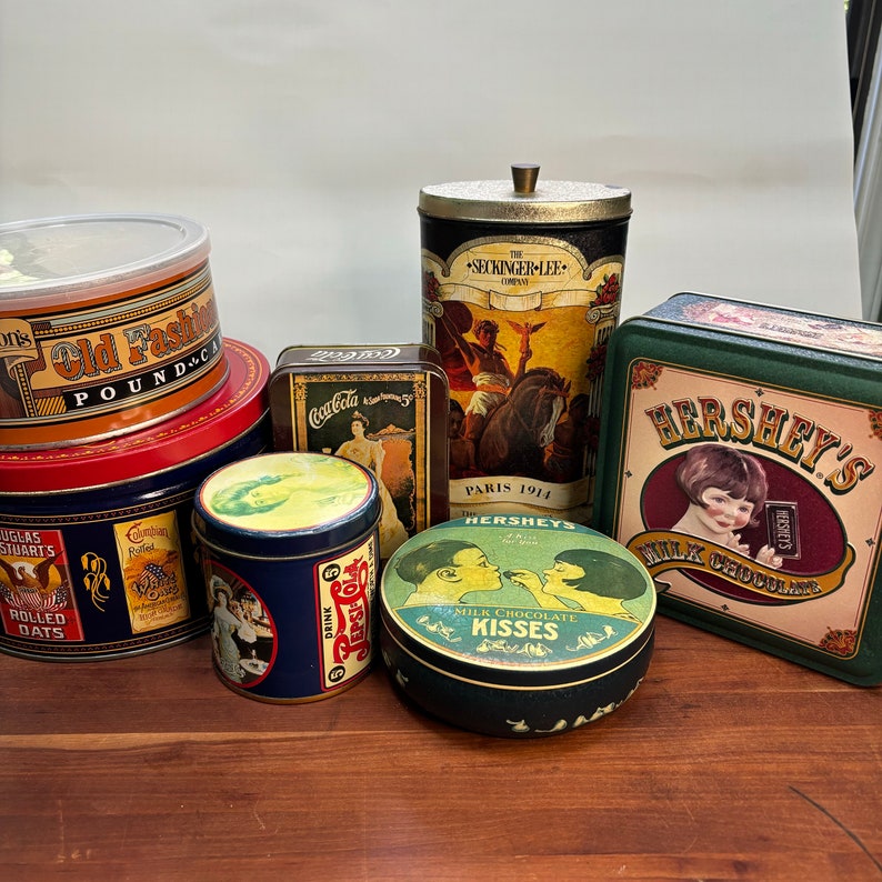 Various Collectible Snack-Themed Metal Tins image 1
