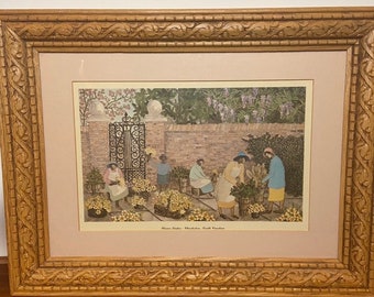 Collectible Watercolor Signed Artwork “Flower Ladies” Ravenal Gaillard