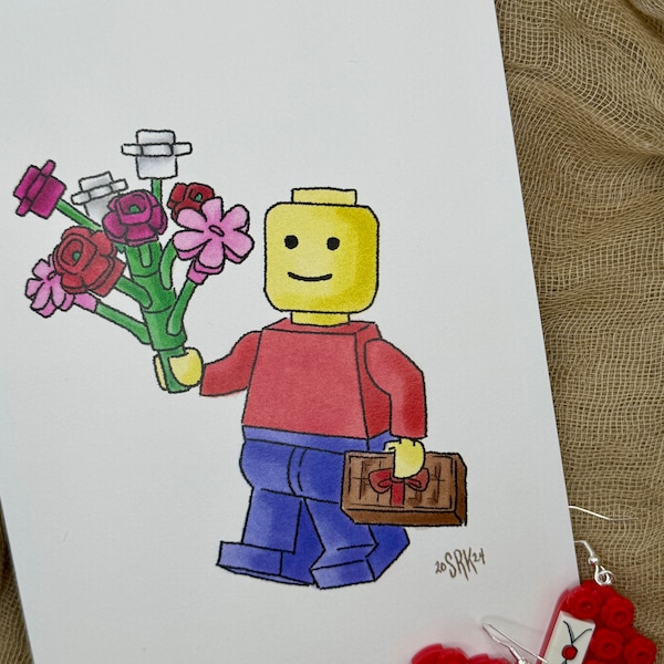 Handmade LEGO 2024 Notecards - Birthday, or to say I Love You!