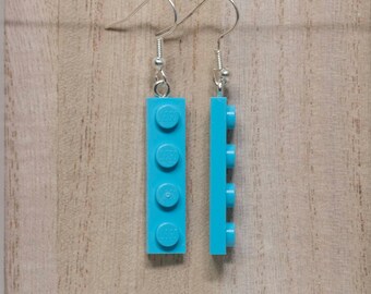 Handmade LEGO Brick Earrings, Silver Plated finishings, Nickel Free, 100% Authentic LEGO