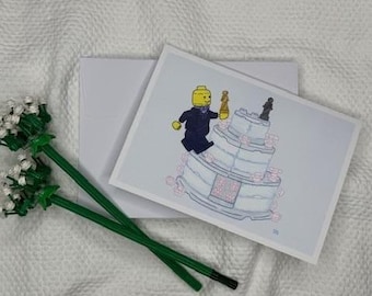 Handmade Building Block Inspired Notecards, Wedding and Engagement Cards