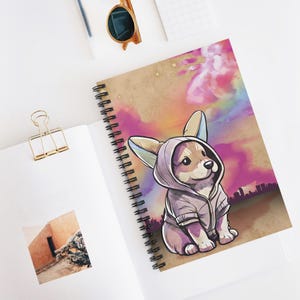 Cute Corgi Spiral Notebook, Pet Lover Gift, Dog Lover Journal