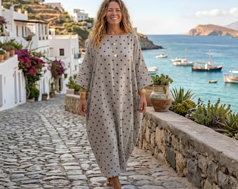 Navy Blue Designer Print Caftan Womens Silk Kaftans Coverups Kaftans Beach Dress Silk Dresses Long Dresses