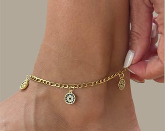 Evil Eye Anklet, Custom Eye Anklet, Evil Eye jewelry, Protection Anklet, Gifts for her