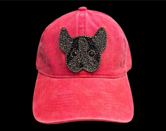 Dog Lover Hat, Dog mom cap, French Bulldog Hat, Bulldog Gifts , Distressed Hat, Custom Hat with Patch, Gift for her, Gift for him