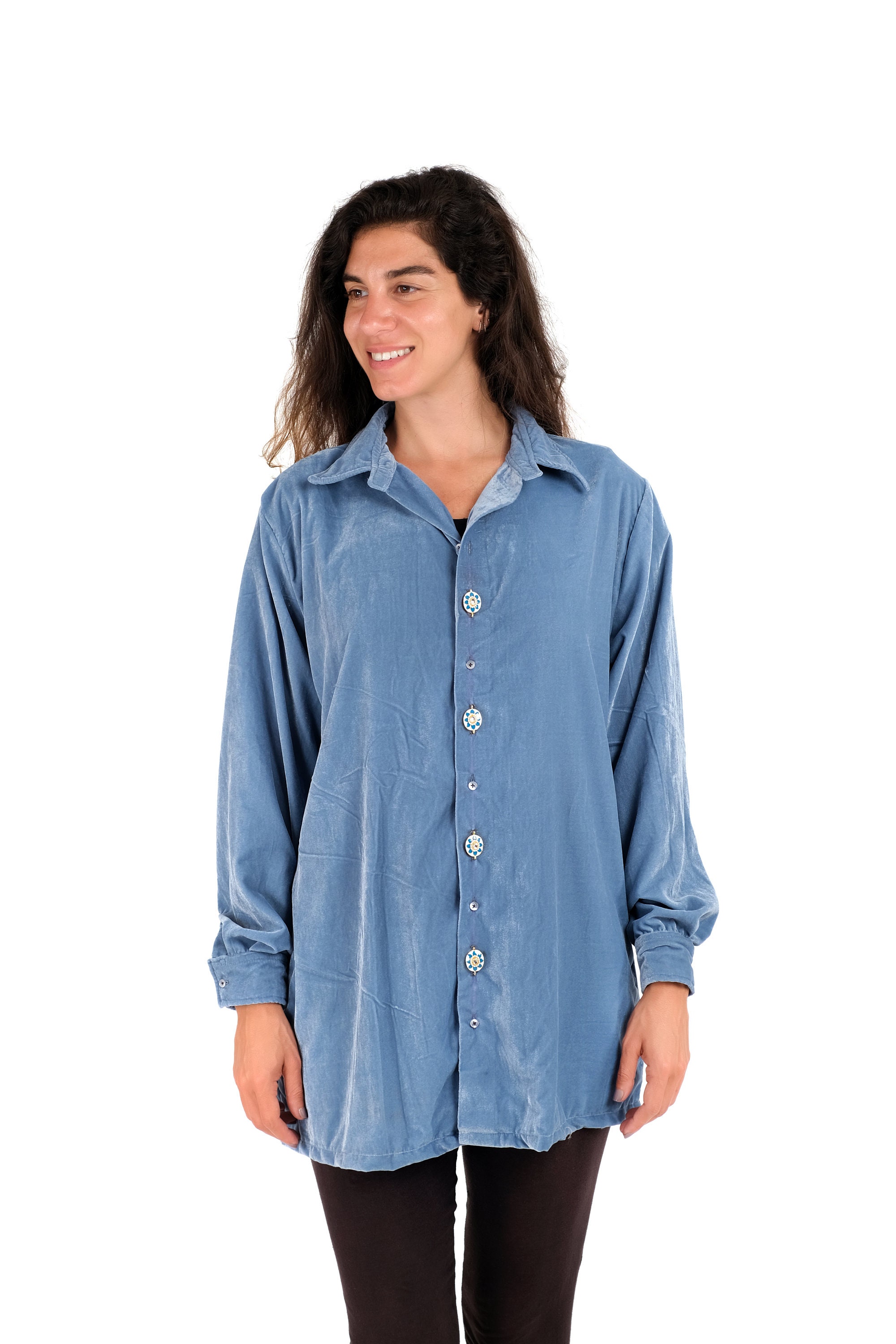 blue velvet dress shirt Buy Yumi Blue Velvet Relaxed Fit Shirt from Next USA