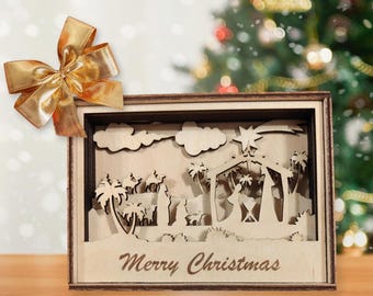 Presepe Natività in miniatura Regalo di natale con cofanetto regalo download digitale