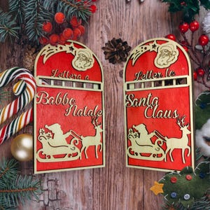 Carta a Papá Noel, Carta a Papá Noel, mini buzón para colgar en el árbol de Navidad, para tu hijo + 5 cartas