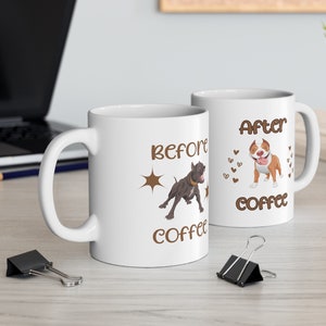 Funny Coffee Lover Cup, Mean Dog, Cute Dog Graphic, First Cup in the Morning Coffee Mug, Gag gift, Stocking Stuffer, Home Office Mug