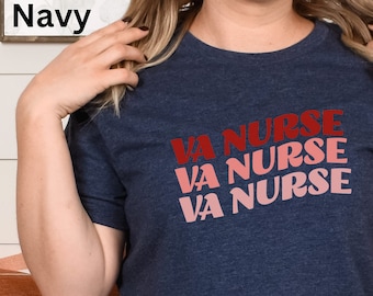 Retro Groovy VA Nurse T-Shirt: Nurse Appreciation Gift
