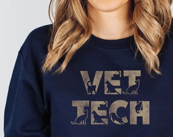 Vet Tech Sweatshirt, Cute Kittens, Cozy Vet Assistant Gift