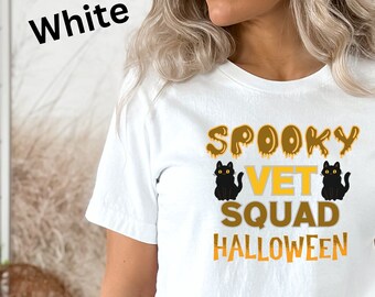 Spooky Vet Tech Squad Halloween Tee | Veterinarian Hospital Front Desk T-shirt | Vet Tech Tee | Halloween Shirt for Veterinarian Office
