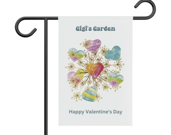 Valentine's Day Gigis Garden Banner, Gift for Gigi, Garden Lover, Garden Accessory, Valentine's Day Gift for Gigi, Grandmother, Garden Flag