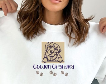 Grandma Dog Lover Sweatshirt , Grandma Sweater, New Grandma Gift Idea, Grandma Life Sweatshirt, Golden Retriever Crewneck Pullover