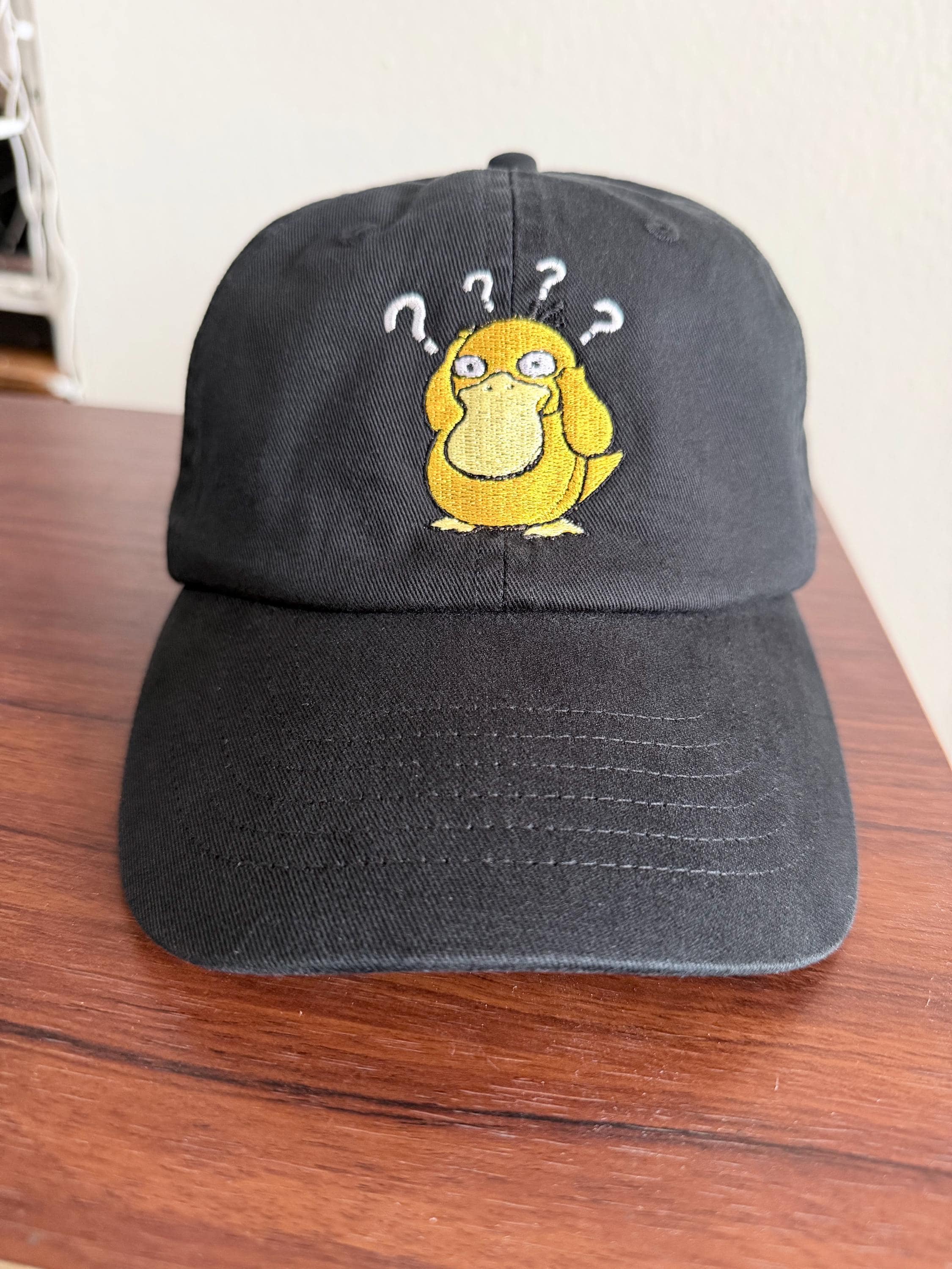 Psyduck Embroidered Strapback Hat | Confused Duck Pokémon Inspired Dad Cap | Adjustable Anime Hat | Gamer Gift