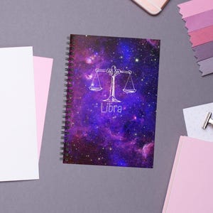 Notitieboek Weegschaalspiraal - gelijnde lijn, dierenriemdagboek, astrologienotitieboekje, horoscoopdagboek, verjaardagscadeau, studentcadeau