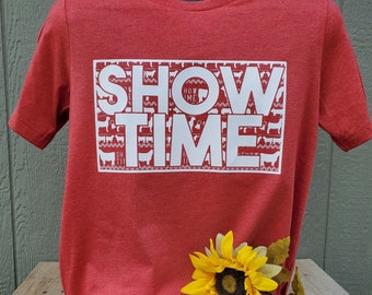 Show Time t-shirt for livestock show enthusiasts. Wear in the showring or around the ranch.