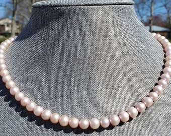 Genuine Pink Freshwater Pearl Necklace • Pink Pearl Necklace • Pink Pearl Jewelry