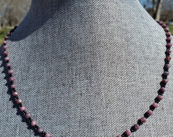 Genuine Ruby and Black Spinel Necklace • Ruby Necklace • Ruby Jewelry • Black Spinel Necklace • Black Spinel Jewelry