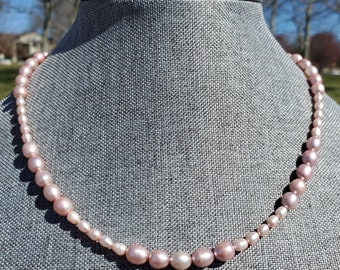 Genuine Pink Freshwater Pearl Necklace • Pink Pearl Necklace • Pink Pearl Jewelry