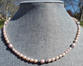 Genuine Pink Freshwater Pearl Necklace • Pink Pearl Necklace • Pink Pearl Jewelry