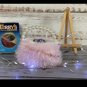 Feathers & Pearls Handbag Chocolate Orange Cover Knitting Pattern