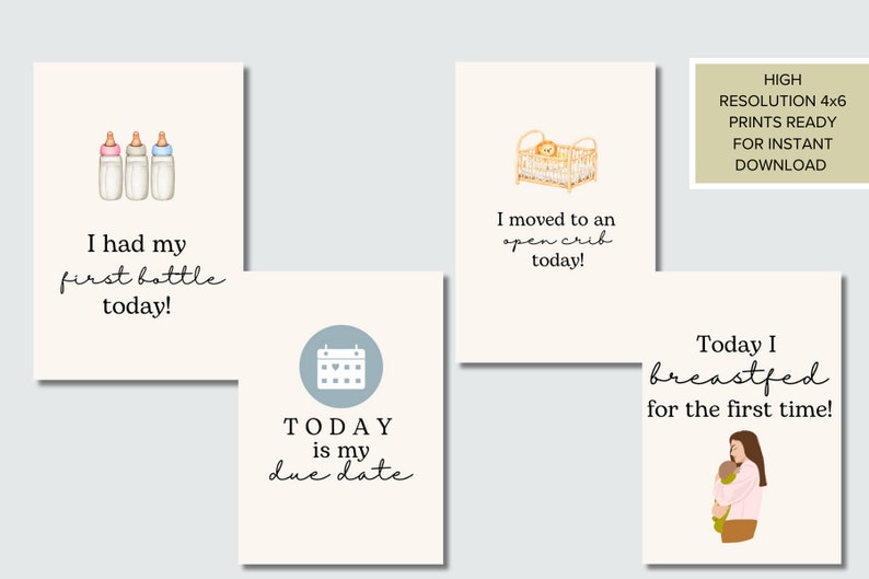 NICU Milestone Cards, Preemie Milestone Cards, Baby Milestone Cards ...