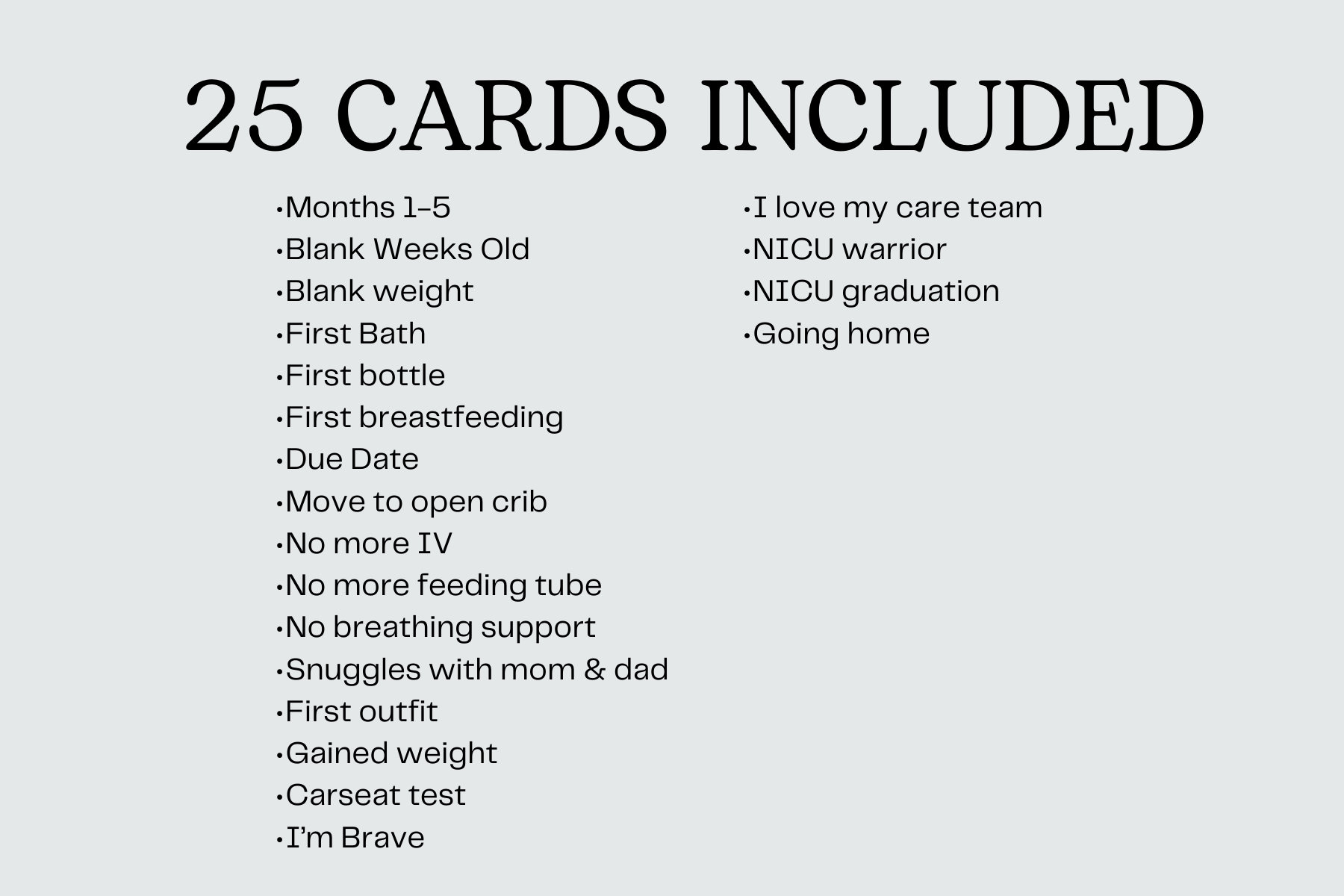 NICU Milestone Cards, Preemie Milestone Cards, Baby Milestone Cards ...