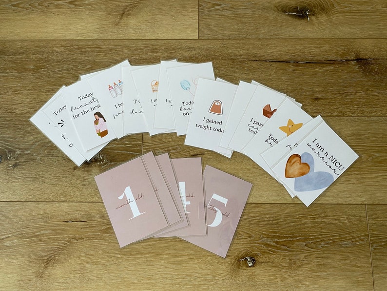 NICU Milestone Cards, Preemie Milestone Cards, Baby Milestone Cards ...