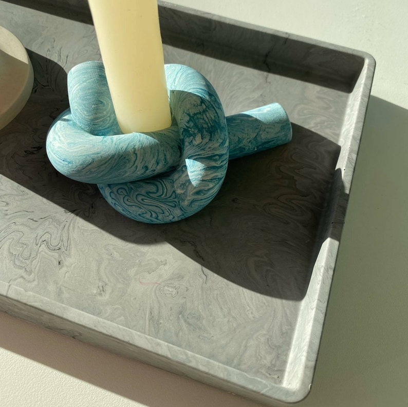 Large Decorative Tray Rectangle Tray Concrete Tray Etsy