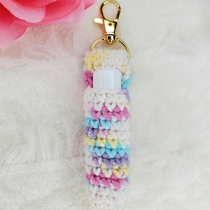 Crochet Lip Balm Holder Keychain: Boho Backpack Charm