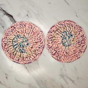Handmade Crochet Coasters (Set of 2): Absorbent Cotton Home Decor