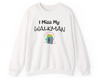 I Miss My Walkman-sweater | Retro jaren 90 Music Lover met ronde hals