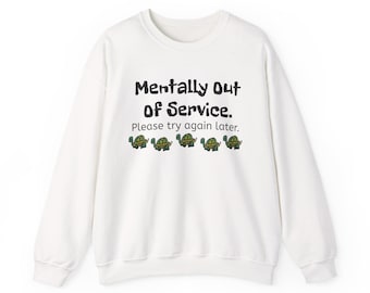Felpa con cappuccio "Mentally Out of Service" - Unisex girocollo, Lazy Days