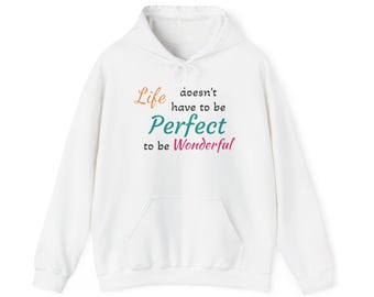 Sudadera con capucha y cita inspiradora / Mezcla de algodón y poliéster