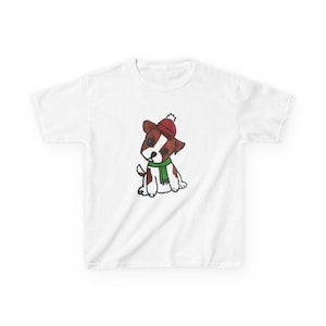 Cute Puppy Kids Tee, Adorable Dog Shirt, Pet Lover Gift, Children&#39;s Apparel, Birthday Outfit, Animal Theme Top Winter Puppy Kid&#39;s Art