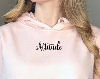 Ballet Hoodie, Design on Back, Ballet Design Crop Hoodie, Gift for Dancer, Attitude Ballerina Design, Ballet Warmup, Gift for Dance Teacher