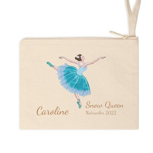 Personalized Ballet Design Cotton Zipper Pouch, Ballet Hair